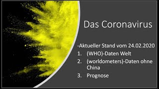 Corona Virus update 24 Februar mit Prognose deutsch [upl. by Warder]