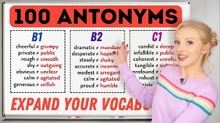 100 IMPORTANT Antonyms in English B1 B2 and C1 Level Vocabulary [upl. by Debora]