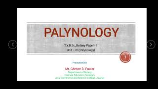 Palynology Introduction and Pollen Morphology [upl. by Malinde]