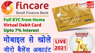 Fincare Bank Account Opening 2021  zero balance account kaise khole mobile se  Full Guide in Hindi [upl. by Snapp]