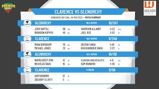 Cricket Tasmania Premier League  Mens 1st Grade  Round 28  Clarence v Glenorchy  Day 2 [upl. by Ansell]