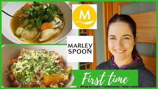 FIRST TIME COOKING MARLEY SPOON  UNBOXING REVIEW amp COOK WITH ME 2 MEALS [upl. by Joette]