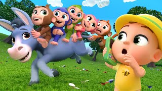 5 Little Monkeys Jumping on the Farm  Lalafun Nursery Rhymes amp Kids Songs [upl. by Mikiso]