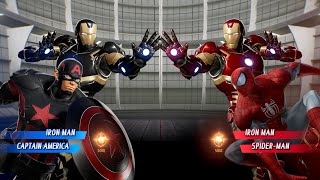 Black Iron Man amp Black Captain America VS Iron Man amp Red Spider man Marvel vs Capcom Infinite [upl. by Un]