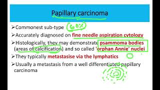 Papillary thyroid carcinoma pathology MRCS question solve CRACK MRCS [upl. by Aicekat]