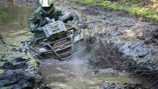 CanAm Outlander 800 with Silverbacks and Mudzillas through deep water [upl. by Nnylsoj]