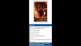 KGF Chapter 1 Full Hd Movie Download In Hindi  High quality Movie Here [upl. by Zolner560]