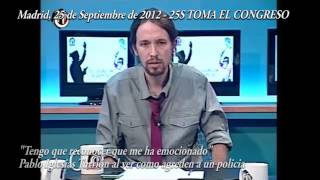 Pablo Iglesias emocionado al ver como agreden a un policía [upl. by Retswerb]