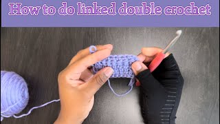 How to do linked double crochet NO HOLES beginner friendly tutorial [upl. by Ezirtaeb]