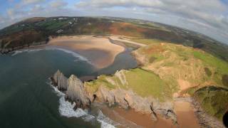 Three Cliffs Bay  Gower Peninsula Wales [upl. by Ayocat71]