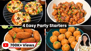 4 Easy Party Starter Recipes in 10 Mins  स्नैक्स रेसिपी  Snacks Recipes Part3  MintsRecipes [upl. by Hut49]