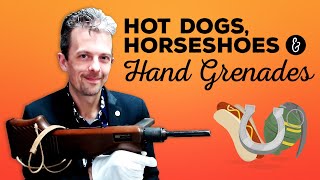 Firearms Expert Reacts To Hot Dogs Horseshoes amp Hand Grenades Guns [upl. by Leacock]