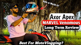 Axor Apex Venom Marvel Helmet  Best For MotoVlogging Pros amp Cons Honest Review After 60 Days [upl. by Bonnes]