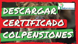 Como descargar CERTIFICADO AFILIACION Colpensiones  Certificado aportes PENSION  Historia Laboral🚀 [upl. by Norvell152]