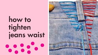 How to Tighten Jeans Waist Easy [upl. by Arabella]