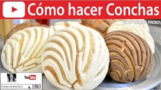 CÓMO HACER CONCHAS  VickyRecetaFacil [upl. by Attenod]