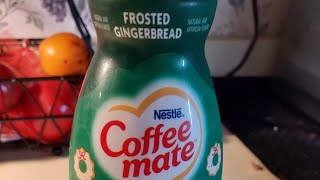 Nestlé Coffee Mate Frosted Gingerbread Coffee Creamer Mini Sip N Review [upl. by Aihsal]