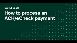 How to process an ACHeCheck payment [upl. by Hartfield]