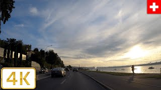 Geneva Switzerland Corsier to Eaux Vives Driving Video  Autumn 2021【4K】Canton de Genève Suisse [upl. by Schwinn]