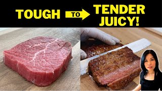 How to Tenderize Steaks with Baking Soda  EASY [upl. by Eelir260]