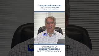 Can I Modify My Custody Schedule Due to Work Changes  ChooseGoldmancom [upl. by Akienat]