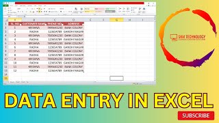 Excel Chapter  25 How to do Data Entry in Excel odia education excel dataentry pc tricks [upl. by Atinauj]