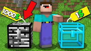 WHICH GLASS CHEST FOR 1 OR BEDROCK CHEST FOR 1000 TO BUY IN MINECRAFT  100 TROLLING TRAP [upl. by Kind538]