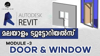 09 Doors amp Windows  Revit Architecture Malayalam Tutorials [upl. by Leuqram]