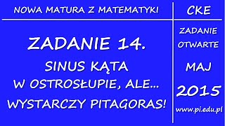 Zadanie 14 Matura CKE Maj 2015 PR Stereometria [upl. by Stich]