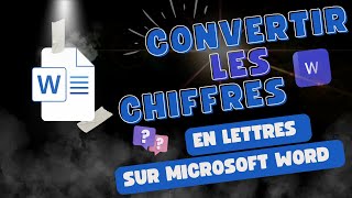 convertire un chifre en lettre sous microsoft word [upl. by Akiner]