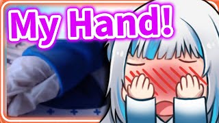 Gura Finally Shows her IRL SMOL HAND 【Gawr Gura  HololiveEN】 [upl. by Aelgna]