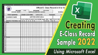 Create Official EClass Record in K to 12 Curriculum 2022 [upl. by Rol]