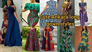 Cute Ankara long gown styles  Ankara long dress designs for ladies  Ankara styles 2024 [upl. by Eisserc290]