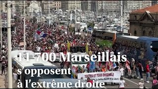 Plus de 11 000 Marseillais ont défilé contre l’extrême droite [upl. by Denoting]