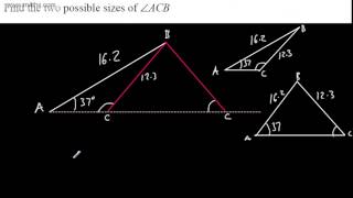 GCSE Maths  Trigonometry 5 Sine Rule Ambiguous Case  Higher Maths and AS [upl. by Petersen]