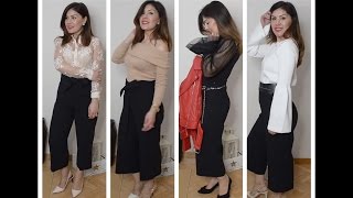 Cinco looks con pantalones culottes negros [upl. by Zelten]