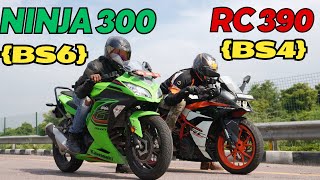 Kawasaki Ninja 300 BS6 vs KTM RC390 BS4 Drag Race [upl. by Harolda]