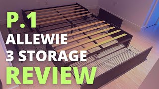 Allewie Platform Bed Frame 3 Drawers Review  Bret Queen Low Profile Storage Platform Bed Review [upl. by Eemyaj203]