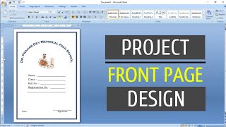 How to Create a Project Front Page in Microsoft Word  Cover Page Design in Microsoft Word [upl. by Geddes871]