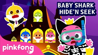 Halloween Hiden Seek with Baby Shark Family  Halloween Songs  Pinkfong Songs for Children [upl. by Bambi988]