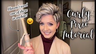 Hair Tutorial  Curling My PIXIE with a CURLING IRON 😅 [upl. by Giddings]