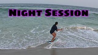 Night Skimboarding Session 81624 [upl. by Lyrehc]