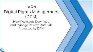 For Reviewers Downloading DRMProtected Application Materials From IAR [upl. by Jeno868]