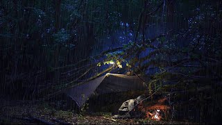 Camping in a Rainstorm Surviving a Dark amp Gloomy Rainforest [upl. by Belia]