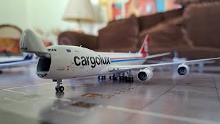 Cargolux B7478F arrives at the airport 1400 scale stop motion [upl. by Beutner360]