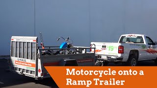 Easy loader double trailer  How to load a motorcycle [upl. by Erreipnaej]