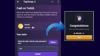 Cash on Twitch  Tapswap Code  Top Ways to Make Cash on Twitch as a Streamer [upl. by Onileva]