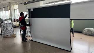 projector screen 150 inch electric manufacturer150 projector screen pull down manufacturerChina [upl. by Suiram631]