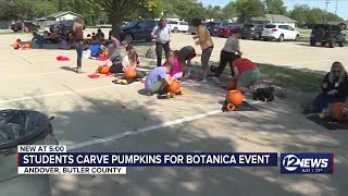 Andover eCademy students carve pumpkins for Botanica event [upl. by Eisinger]