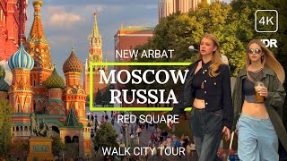 🔥 How live in Russia 2023 Moscow City Walk Tour New Arbat to Red Square 4K HDR [upl. by Ydnas]